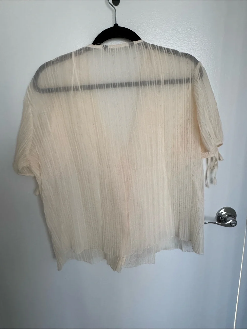 Zara Cream Ruffle V-Neck Blouse